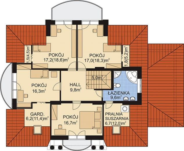 Rzut projektu APS 022 + G - Poddasze