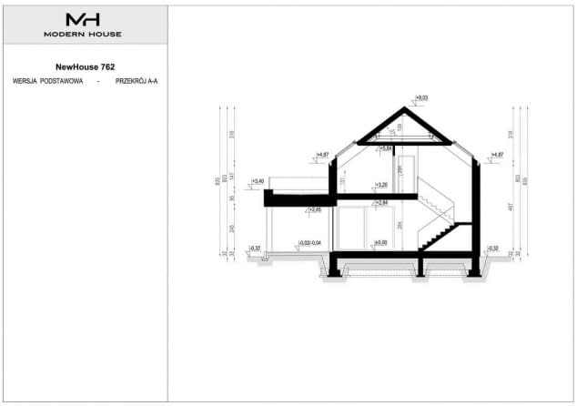 Rzut projektu NewHouse 762 - Przekrój