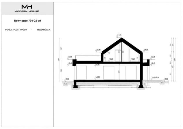 Rzut projektu NewHouse 794 G2 w1 - Przekrój