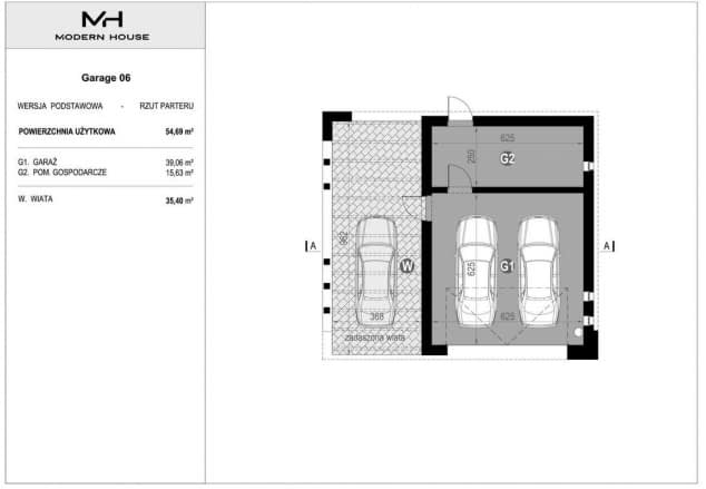 Rzut projektu Garage 06 - Rzut