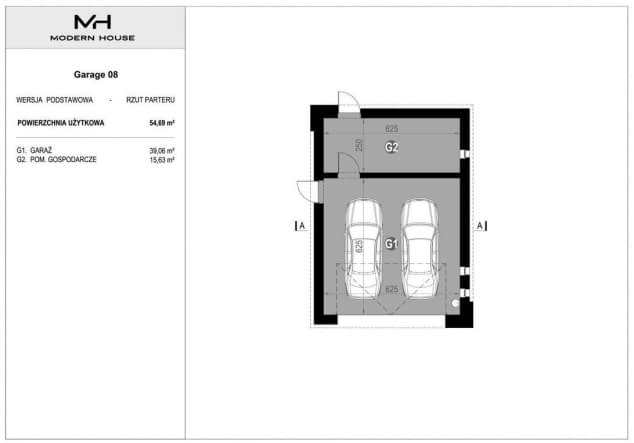 Rzut projektu Garage 08 - Rzut