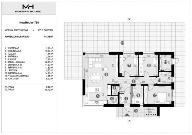 Rzut projektu NewHouse 760 - Rzut parteru