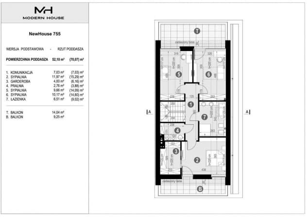 Rzut projektu NewHouse 755 - Rzut poddasza