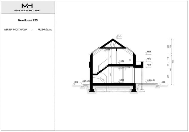 Rzut projektu NewHouse 755 - Przekrój