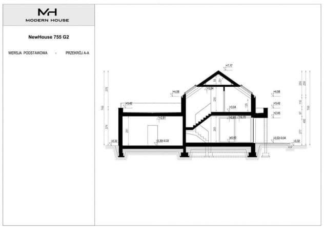 Rzut projektu NewHouse 755 G2 - Przekrój