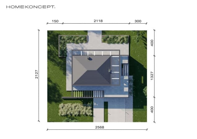 Rzut projektu HOMEKONCEPT 37 - Usytuowanie na działce