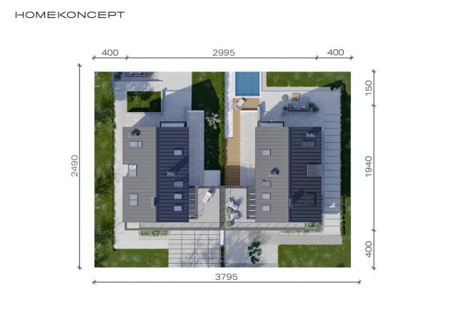 Rzut projektu HOMEKONCEPT 02 B - Usytuowanie na działce