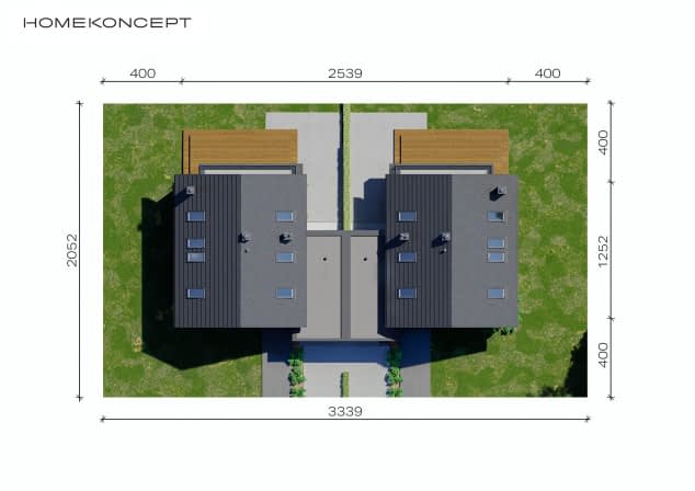 Rzut projektu HOMEKONCEPT 72 D - Usytuowanie na działce