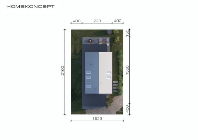 Rzut projektu HOMEKONCEPT 95 - Usytuowanie na działce
