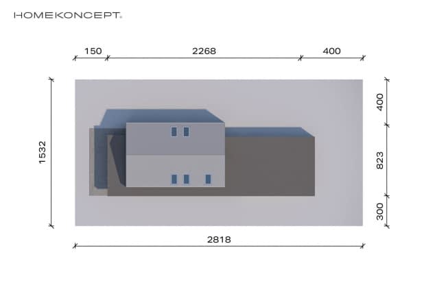 Rzut projektu HOMEKONCEPT 95 G2 - Usytuowanie na działce