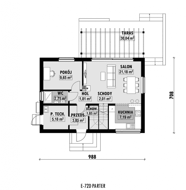 Rzut projektu E-72 D - 