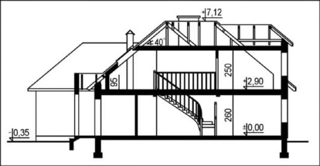 Rzut projektu WB-3372 - Przekrój
