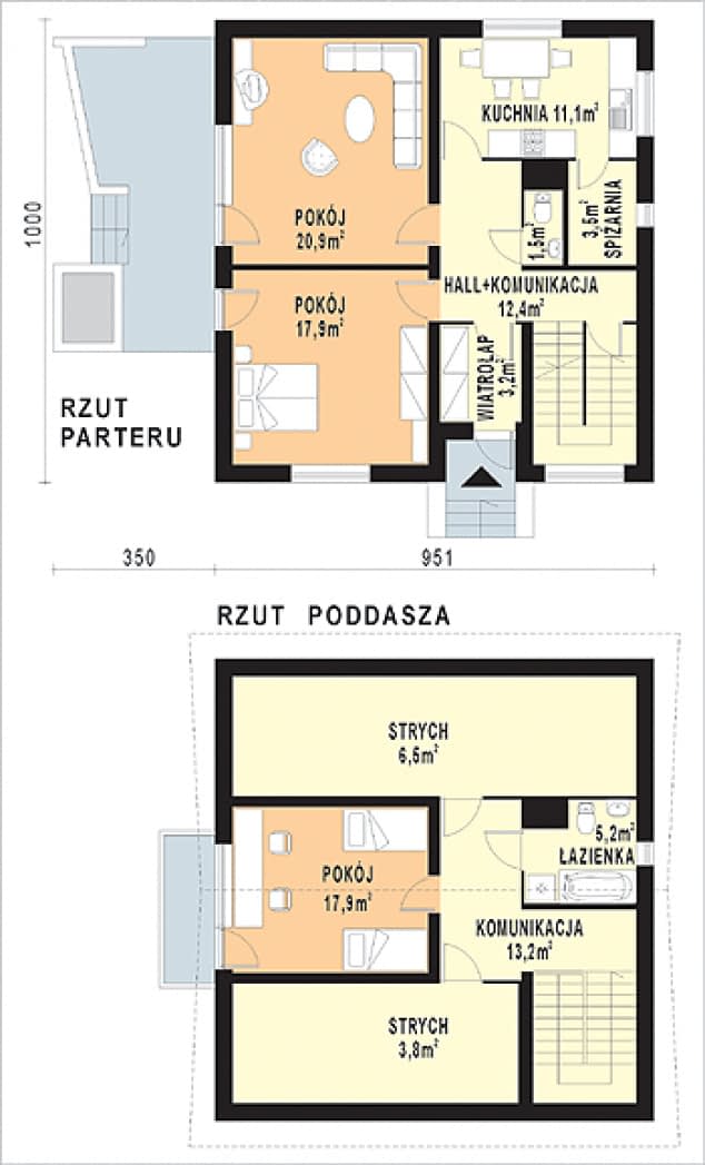 Rzut projektu WB-3431 - Parter