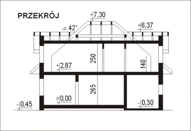 Rzut projektu WB-3950 - Przekrój