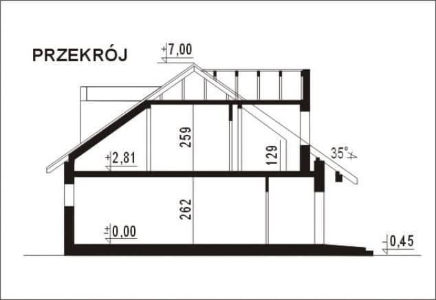 Rzut projektu WB-3954 - Przekrój
