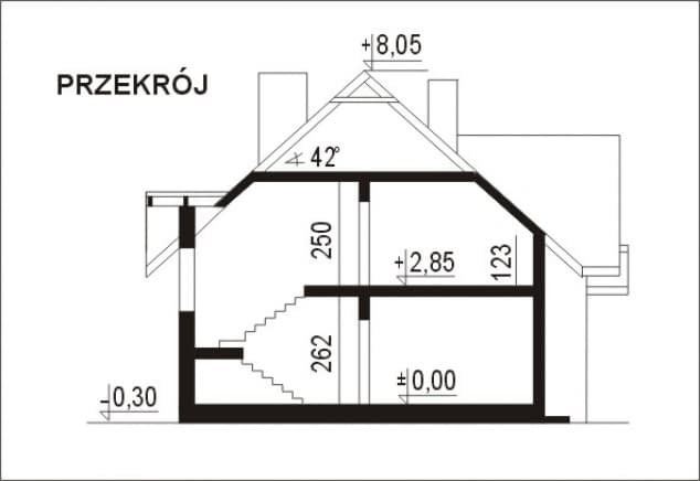 Rzut projektu WB-3995 - Przekrój