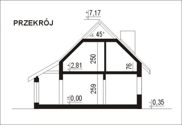 Rzut projektu WB-3996 - Przekrój