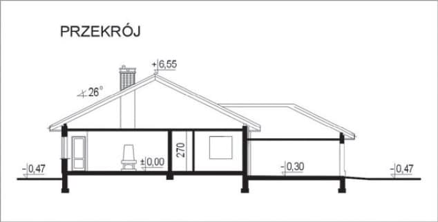 Rzut projektu WB-0019 - Przekrój