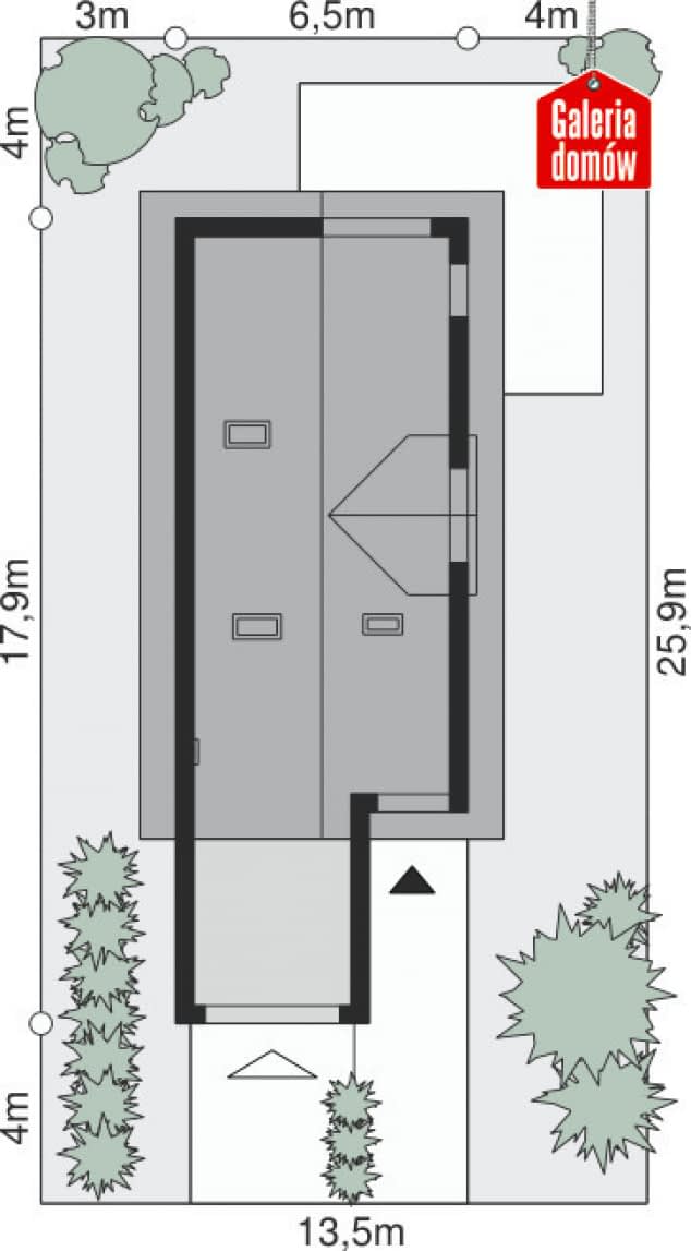 Rzut projektu Dom przy Migdałowej 3 - Sytuacja