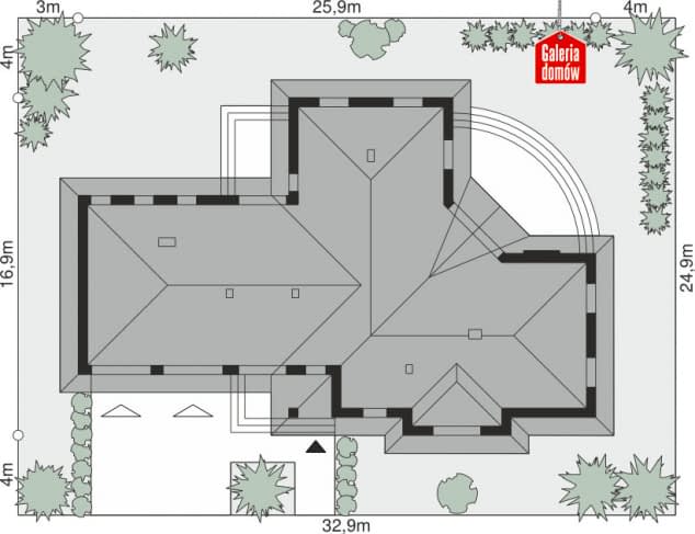 Rzut projektu Dom przy Parkowej 3 - Sytuacja