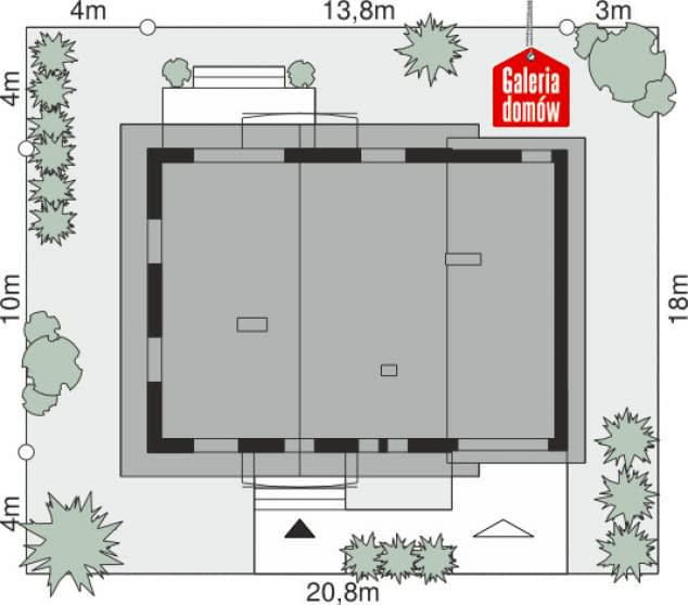 Rzut projektu Dom przy Oliwkowej 5 NH - Sytuacja