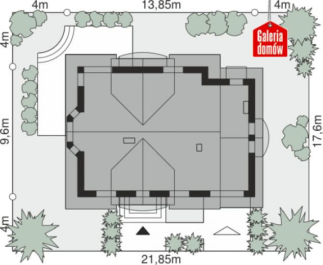 Rzut projektu Dom przy Cyprysowej 14 D - Sytuacja
