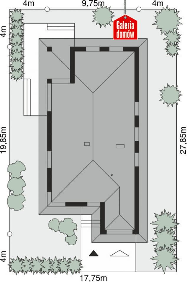 Rzut projektu Dom przy Pastelowej 18 bis - Sytuacja