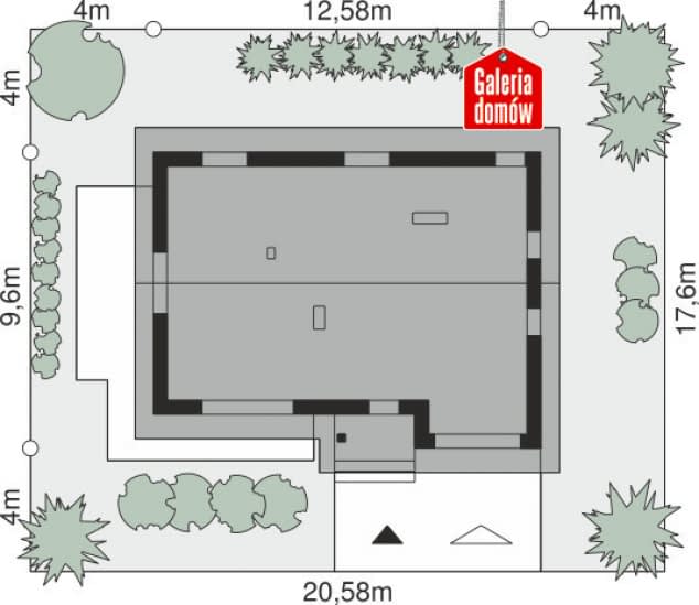 Rzut projektu Dom przy Alabastrowej 55 - Sytuacja