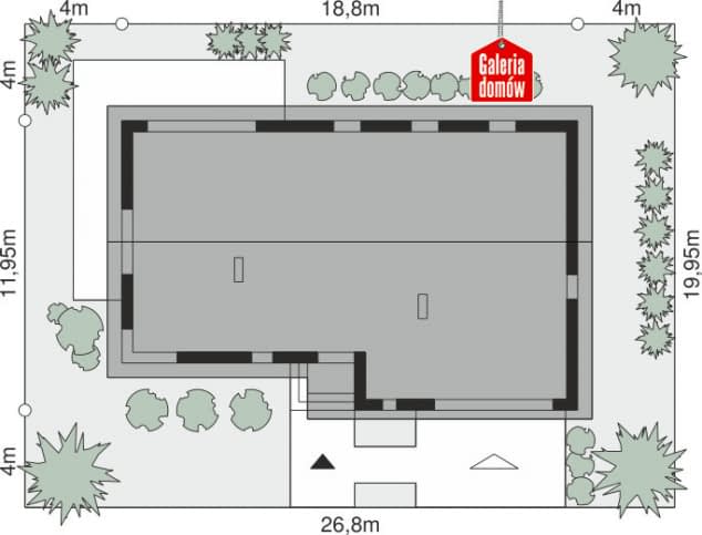 Rzut projektu Dom przy Przyjemnej 28 bis - Sytuacja