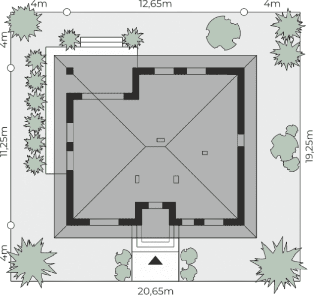 Rzut projektu Dom przy Rubinowej 14 - Sytuacja