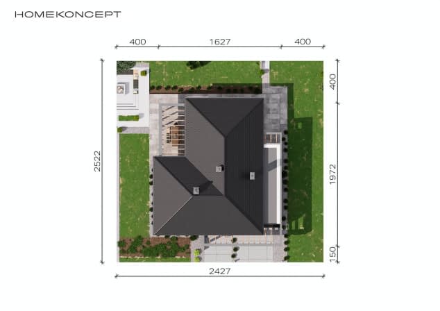 Rzut projektu HOMEKONCEPT 42 - Usytuowanie na działce