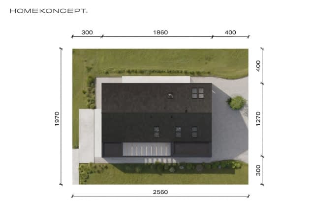 Rzut projektu HOMEKONCEPT 119 G2 - Usytuowanie na działce