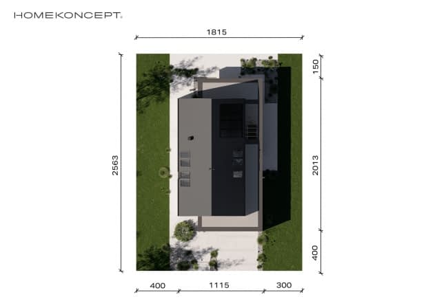 Rzut projektu HOMEKONCEPT 130 A - Usytuowanie na działce