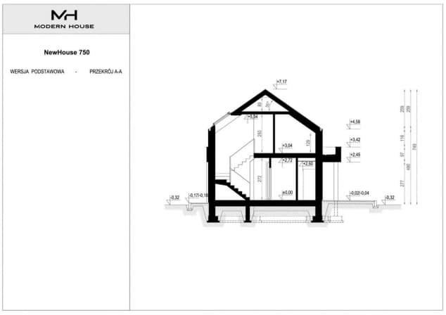 Rzut projektu NewHouse 750 - Przekrój