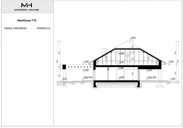 Rzut projektu NewHouse 770 - Przekrój