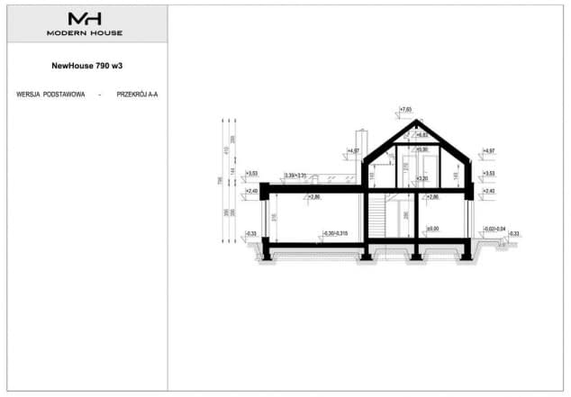 Rzut projektu NewHouse 790 w3 - Przekrój