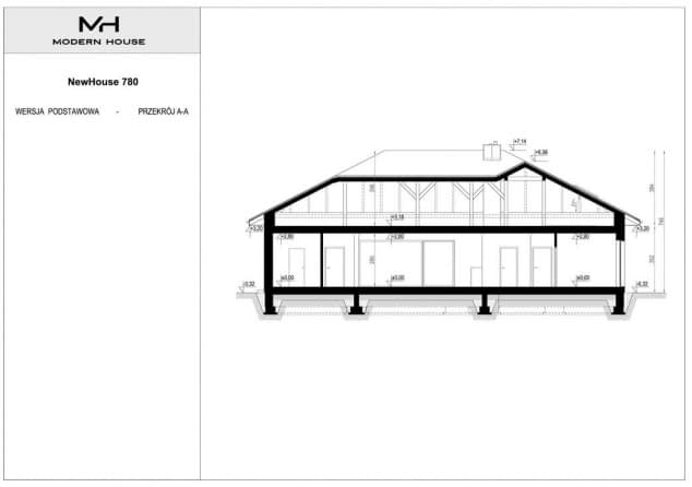 Rzut projektu NewHouse 780 - Przekrój
