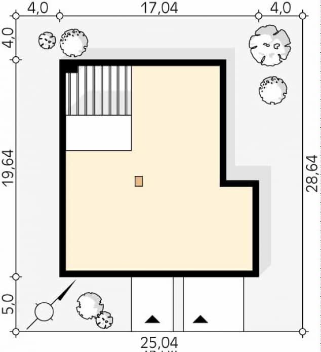 Rzut projektu Cytrus 4 (SI) - Usytuowanie na działce