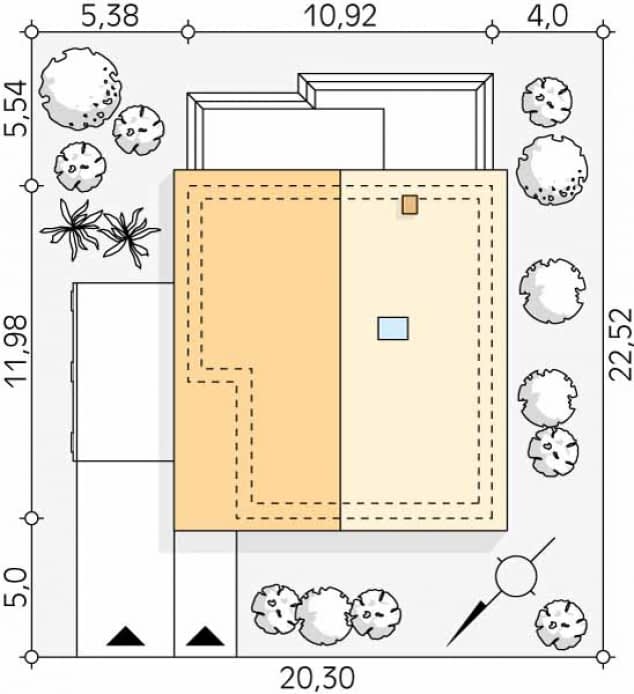Rzut projektu Kalatea (CE) - Usytuowanie na działce