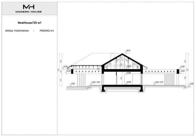 Rzut projektu NewHouse 725 w1 - Przekrój