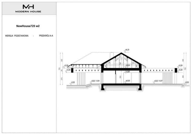Rzut projektu NewHouse 725 w2 - Przekrój