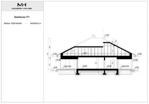 Rzut projektu NewHouse 771 - Przekrój