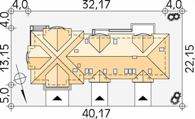 Rzut projektu Atol 2 (CE) - Usytuowanie na działce