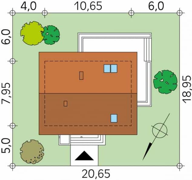 Rzut projektu Anka dr-ST (DR-ST) - Usytuowanie na działce