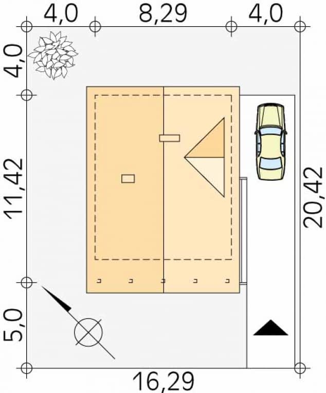Rzut projektu Takt 2 (Y) - Usytuowanie na działce