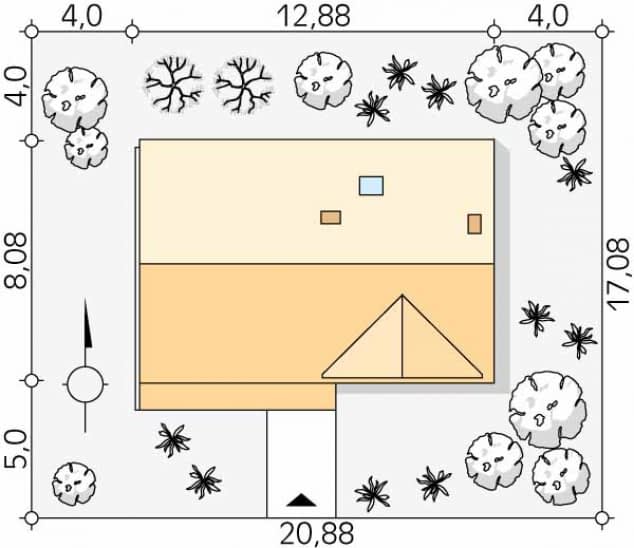 Rzut projektu Alikante 3 (Y) - Usytuowanie na działce
