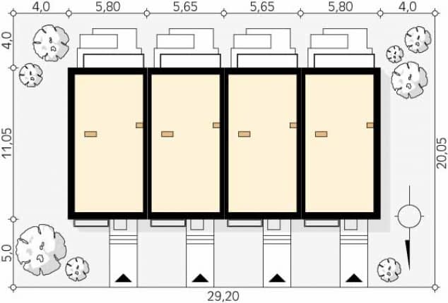 Rzut projektu Juka (CE) - Usytuowanie na działce