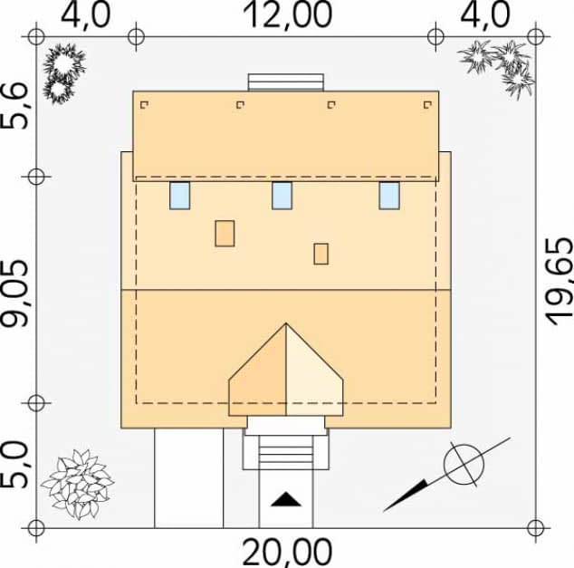 Rzut projektu Arnika (CE) - Usytuowanie na działce