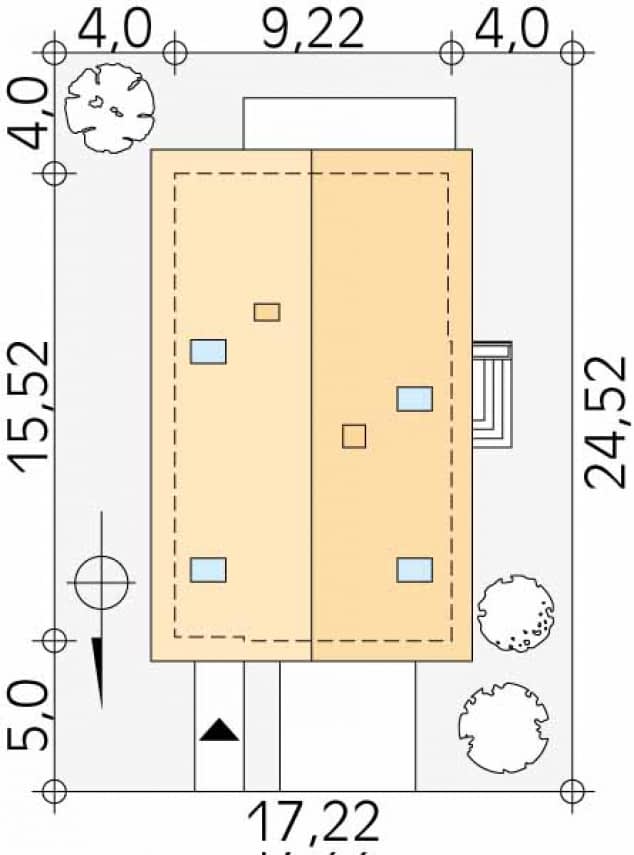 Rzut projektu Amarylis (CE) - Usytuowanie na działce