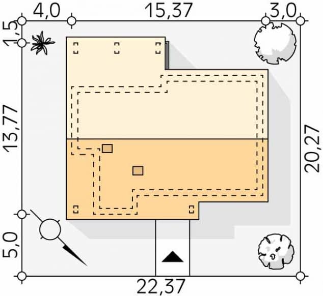 Rzut projektu Malmo (KO) - Usytuowanie na działce